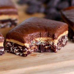 3-Layer Chocolate PB Fudge - Recipe photo by dessertswithbenefits