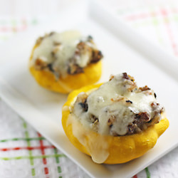 Stuffed Pattypan Squash - Recipe photo by Katrina Runs