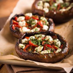 Stuffed Portobello Mushrooms - Recipe photo by Sally Cameron