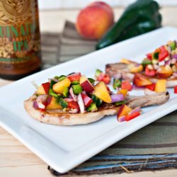 IPA Pork Chops Peach Poblano Salsa - Recipe photo by TheBeeroness