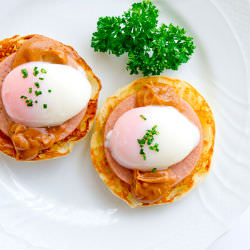 Peanut Butter Eggs Benedict - Recipe photo by peanutbutterco