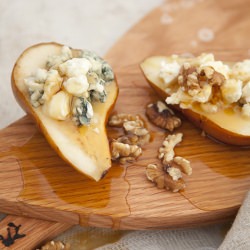 Honey & Cheese Sautéed Pear Halves - Recipe photo by SaltedandStyled