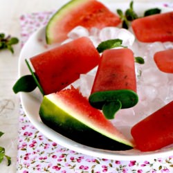 Watermelon and Mint Popsicles - Recipe photo by foodiebychance
