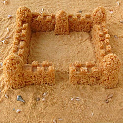 Cereal Treat Sand Castle - Recipe photo by Hungry Happenings