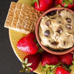 Healthy Chocolate Chip Cookie Dough - Recipe photo by ohsheglows