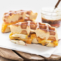 Apple-Cheddar Waffle Panini - Recipe photo by countryliving