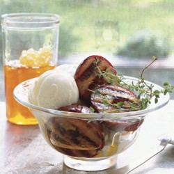 Honey-Glazed Grilled Plums - Recipe photo by countryliving