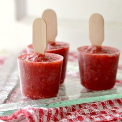 Boozy Strawberry Lemon Popsicles - Recipe photo by claireg