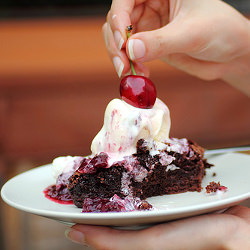 Roasted Cherry Brownie Sunday - Recipe photo by Adventuress Heart