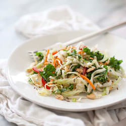 Kale and Cabbage Coleslaw - Recipe photo by FoodieCrush