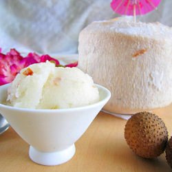 Lychee Sorbet - Recipe photo by SaborEats