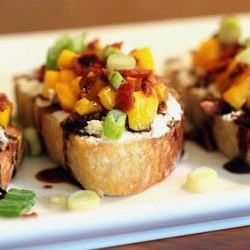 Mango Crostini with Bacon - Recipe photo by Circle B Kitchen