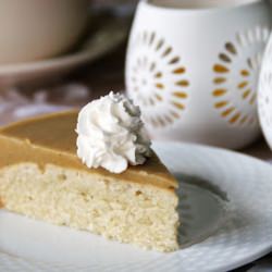 Vanilla Cake with Rhubarb Topping - Recipe photo by TotallyVeg