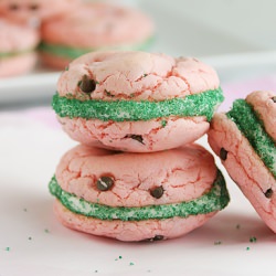 Watermelon Cake Mix Cookie Sandwich - Recipe photo by taste and tell