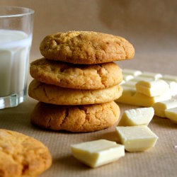Custard & White Chocolate Cookies - Recipe photo by Warm Snug Fat