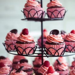 Raspberry Chocolate Cupcakes - Recipe photo by bustedbutton