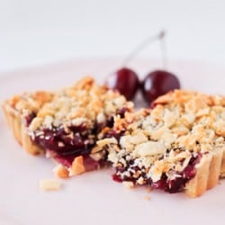 Paleo Cherry, Almond & Coconut Pie - Recipe photo by Appetite for Discovery