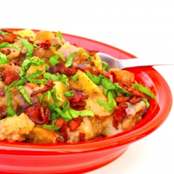 Red, White & Blue Potato Salad - Recipe photo by slimpickinskitchen