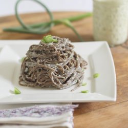 Creamy Garlic Scape Pesto - Recipe photo by Running to the Kitchen
