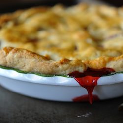 Strawberry Rhubarb Pie - Recipe photo by mkarimipour