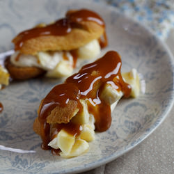 Mini Eclairs with Salted Caramel - Recipe photo by Simply Delicious