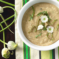 Garlic Scape & White Bean Soup - Recipe photo by localkitchen