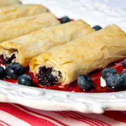 Blueberry Pie Phyllo Cigars - Recipe photo by ourapronstrings
