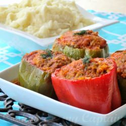 Lamb & Feta Stuffed Bell Peppers - Recipe photo by Scatkat007