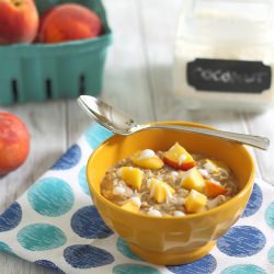 Peaches 'n Cream Oatmeal - Recipe photo by Running to the Kitchen