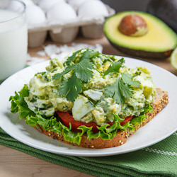 Creamy Guacamole Egg Salad Sandwich - Recipe photo by closetcooking