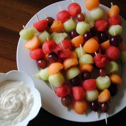 Fruit Kebab + Honey Goat Cheese Dip - Recipe photo by PBFingers