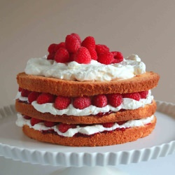 Raspberry Cream Sponge Cake - Recipe photo by lululu