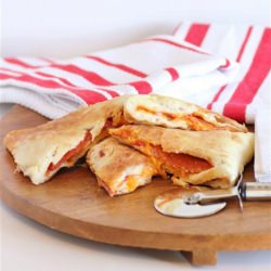 Stampede BBQ Calzone - Recipe photo by noshingwiththenolands