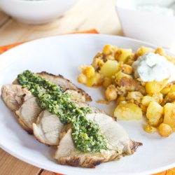 Lime Pork with Chimichurri - Recipe photo by dinnersdishesanddesserts