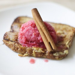 French Toast and Raspberry Sorbet - Recipe photo by serenagoh