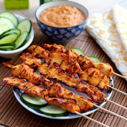 Thai Chicken Sate with Peanut Sauce - Recipe photo by rasamalaysia
