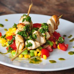 Chicken Kebab & Three Veg Salsa - Recipe photo by SuppersFromScratch