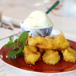 Banana Fritters with Ice Cream - Recipe photo by ginger and scotch