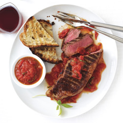 Grilled New York Steaks - Recipe photo by bonappetitmagazine