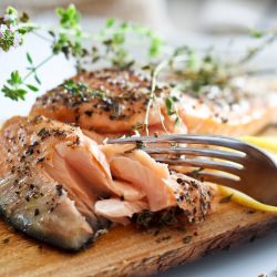 Cedar Plank Salmon - Recipe photo by The Healthy Foodie