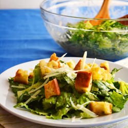 Caesar Salad & Garlic Croutons - Recipe photo by dinnersforwinners