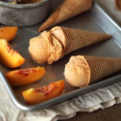 Roasted Peach Sherbet - Recipe photo by alwayswithbutter