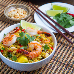 Pineapple and Shrimp Fried Quinoa - Recipe photo by closetcooking