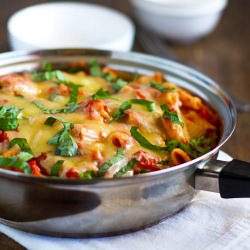 Baked Caprese Rigatoni - Recipe photo by pinchofyum