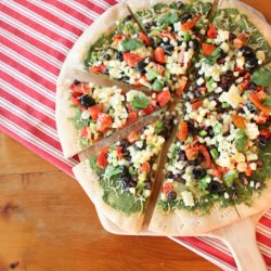 Meatless Mexican Pizza - Recipe photo by kneadtocook