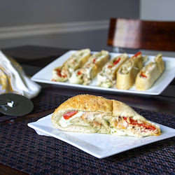 Pesto Pizza Bread with Chicken - Recipe photo by livelovepasta