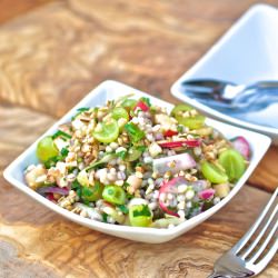 Barley, grape, walnut salad - Recipe photo by oliveoilandlemons