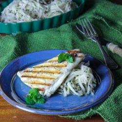 Daikon Salad with Grilled Snapper - Recipe photo by thewrenandrabbit