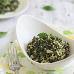 Coconut Wild Rice & Spinach Risotto - Recipe photo by Running to the Kitchen
