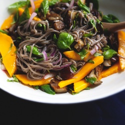 Soba with Eggplant and Mango - Recipe photo by thetarttart